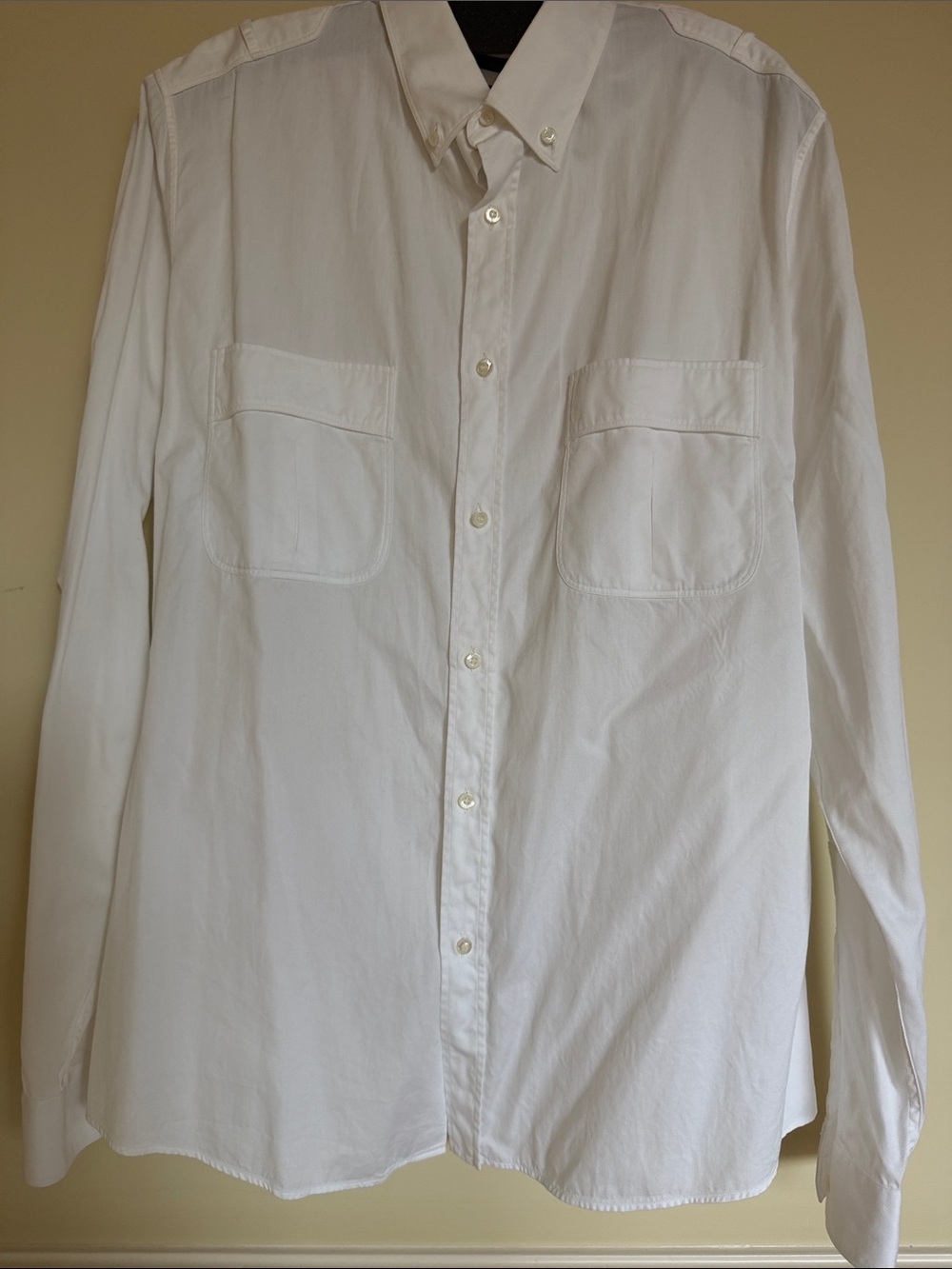 Gucci White Long-Sleeve Button-Down Shirt